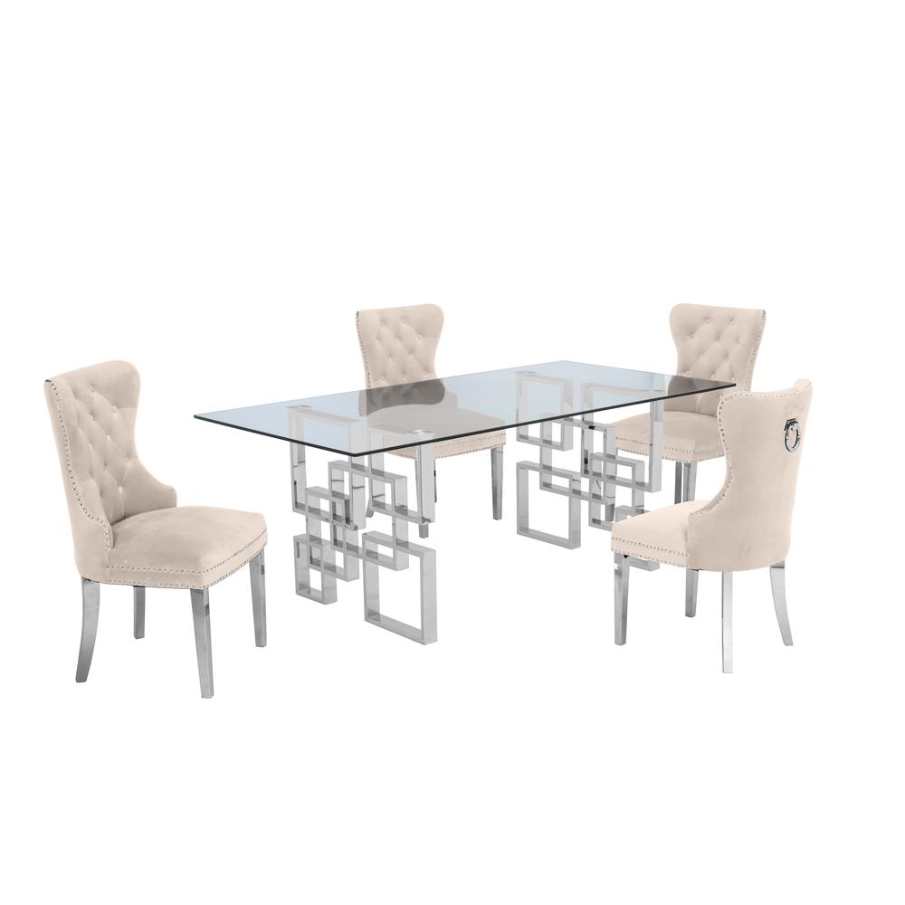 Stainless Steel 5 Piece Dining Set