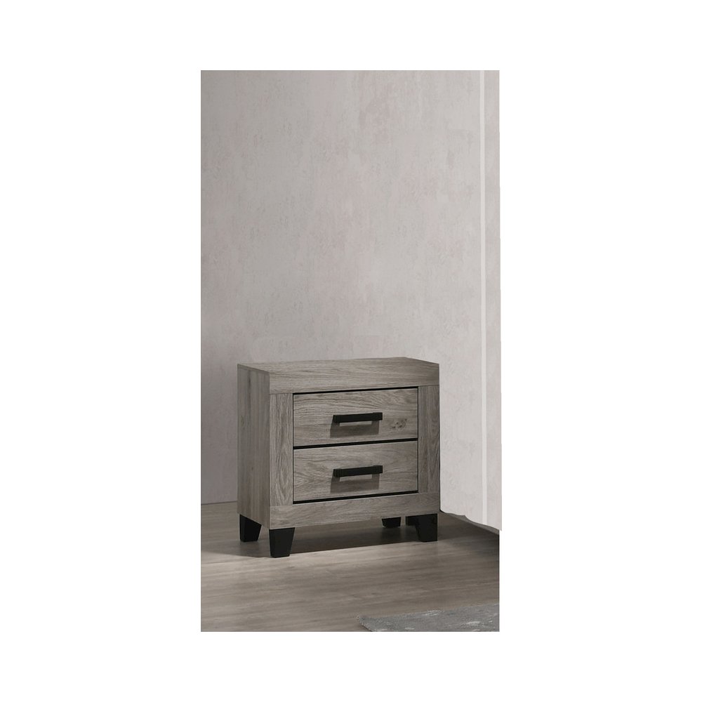 4 piece light grey pannel bedroom set (Bed+NS+Dresser+Mirror)