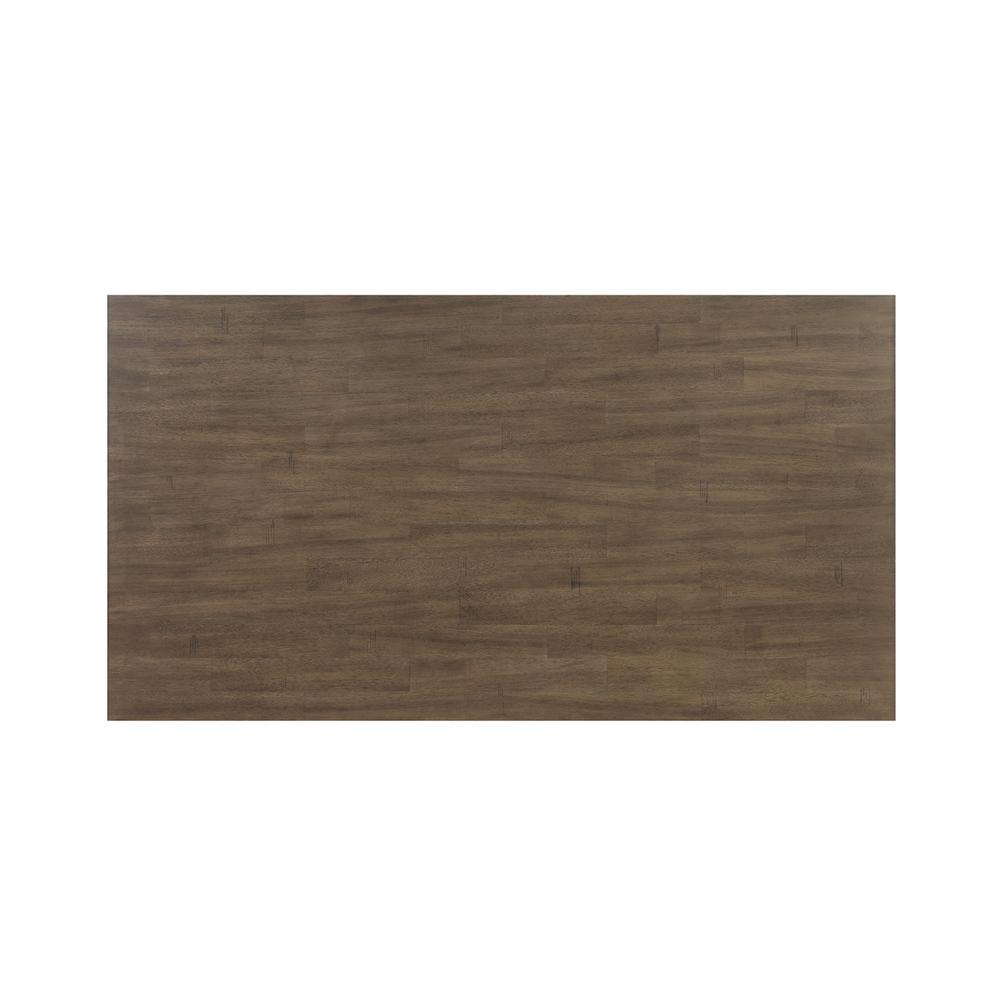 72″ inch fixed dining table with matching brown oak color accent bar