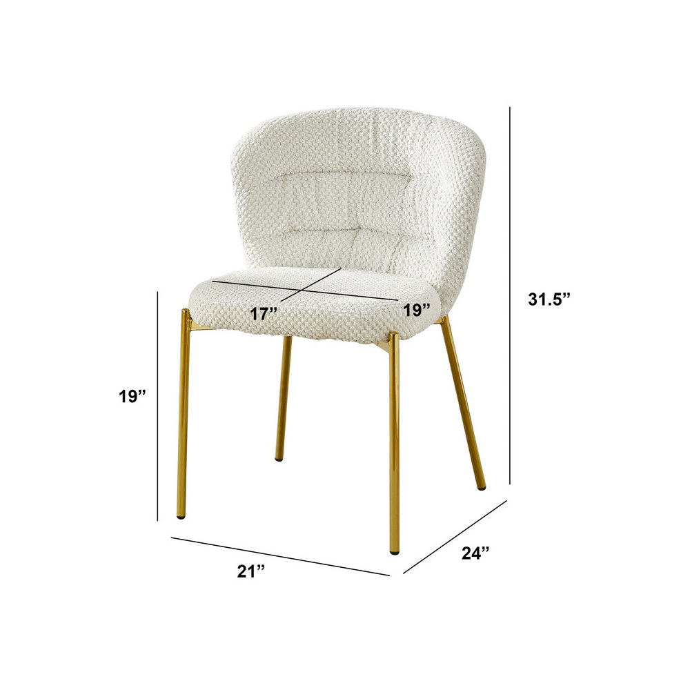 Rectangle Tempered Glass Dining Table With 6 Cream Side Chairs