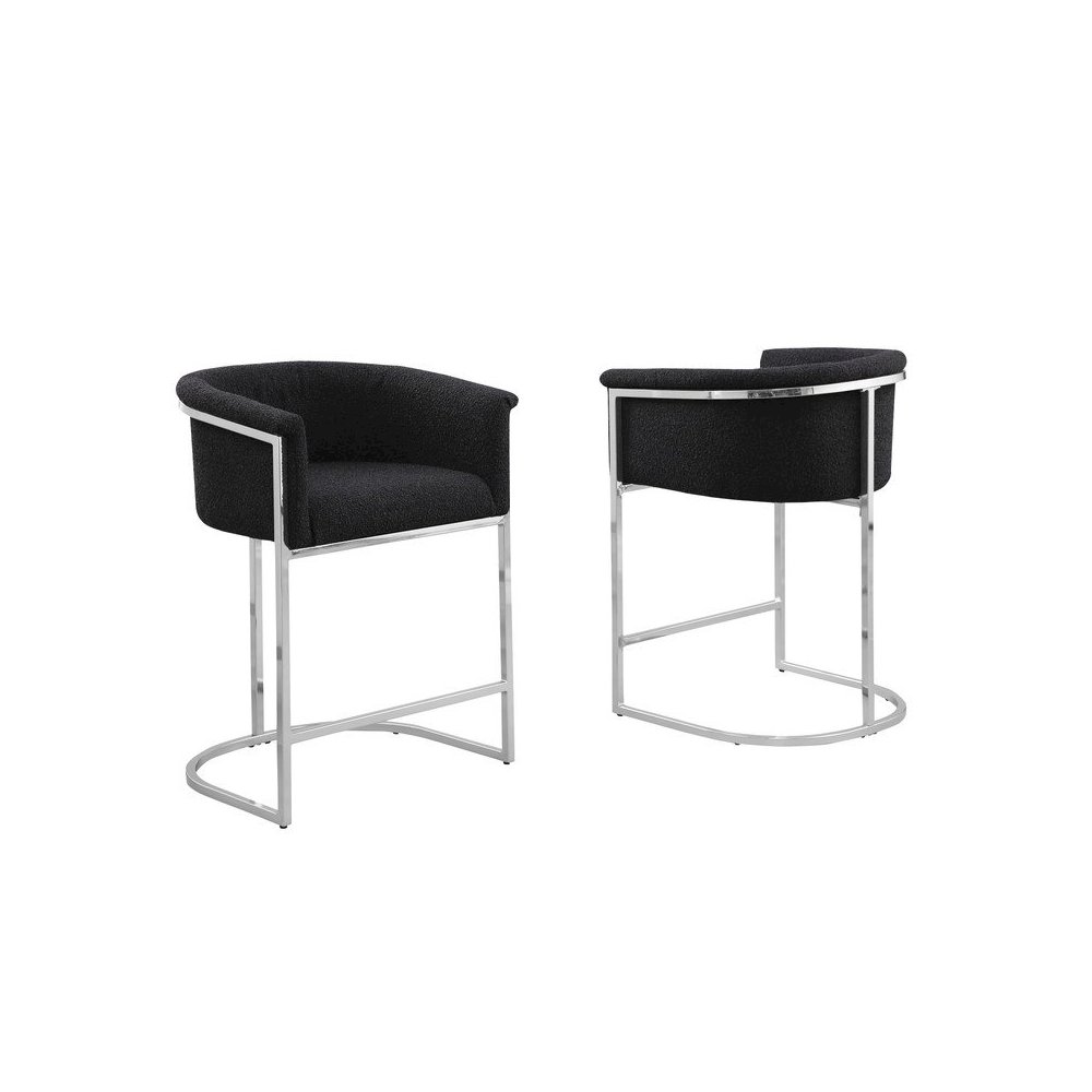 Best Quality teddy Boucle in black counter height chair – Set of 2