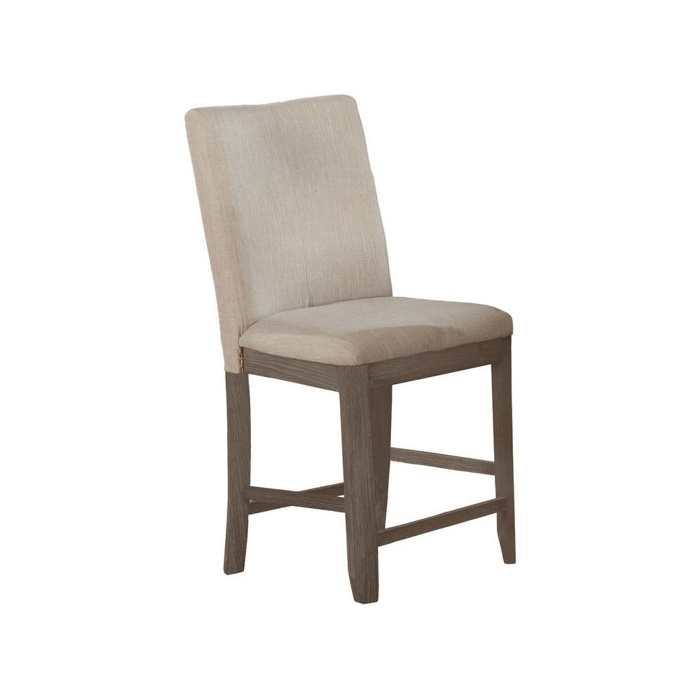 Beige linen fabric counter height dining side chairs (SET OF 2)