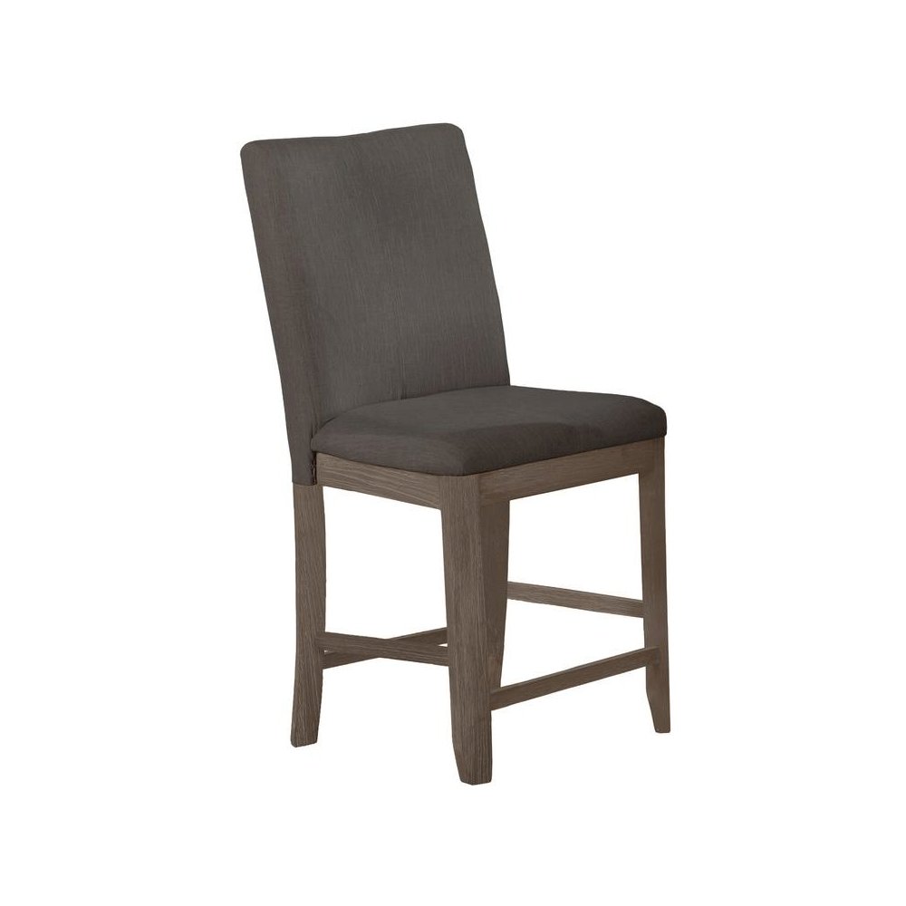 Gray linen fabric counter height dining side chairs (SET OF 2)