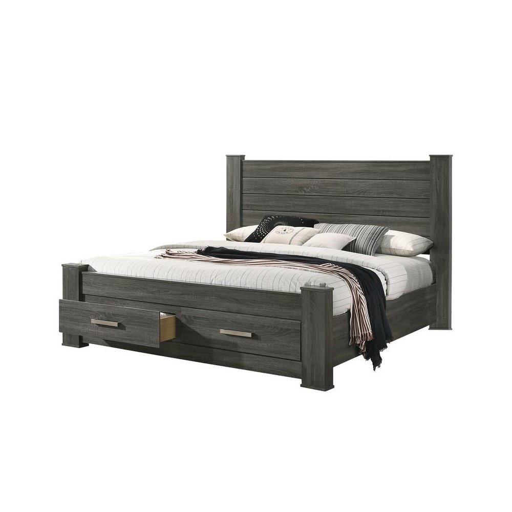 Lisa Queen Bed in Weathered Grey