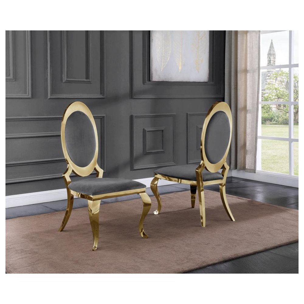 Gold Stainless Steel Frame (Set of 2) – Dark Grey