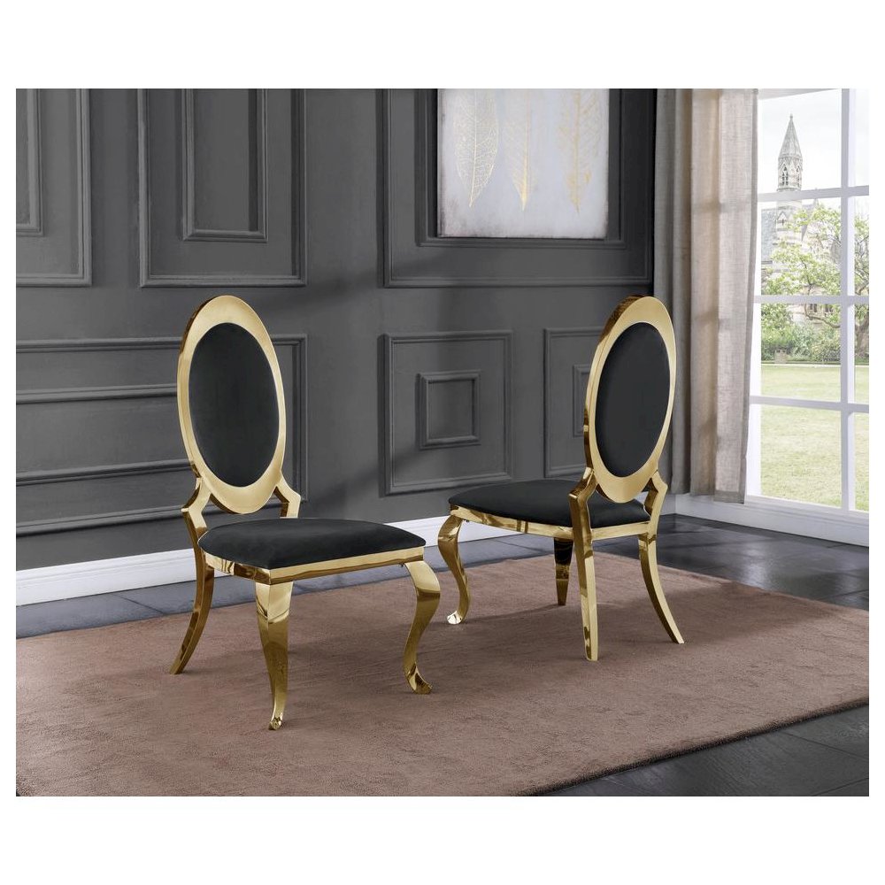 Gold Stainless Steel Frame (Set of 2) – Black