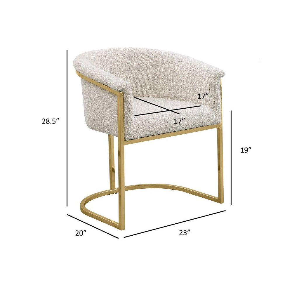 Best Quality teddy Boucle in cream side chair – Set of 2