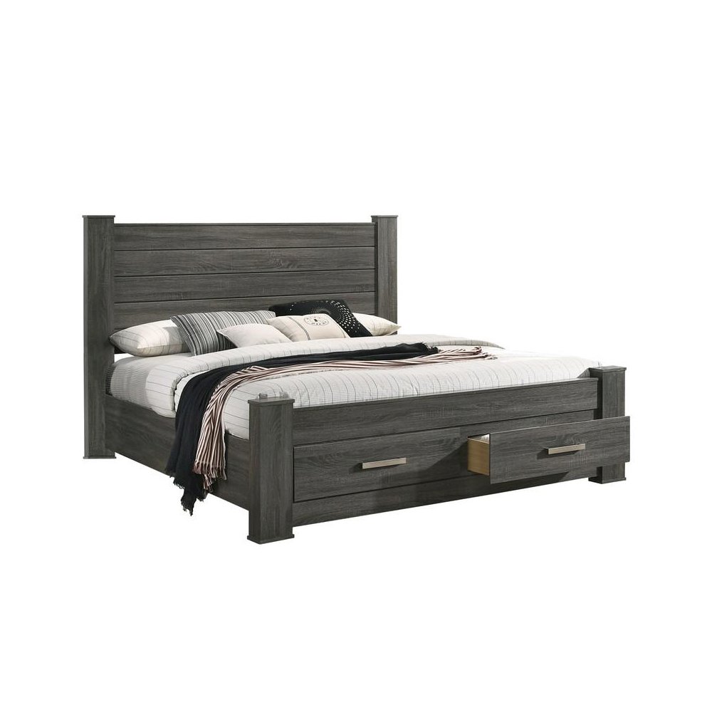 Lisa Queen Bed in Weathered Grey