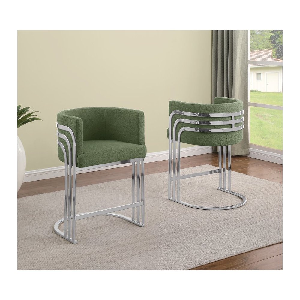 Best Quality furniture Green with silver barstool