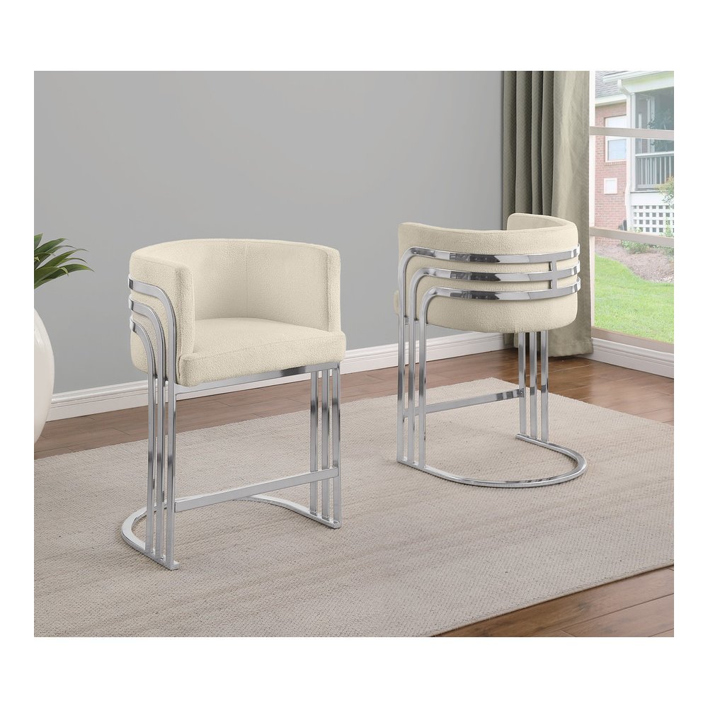 Best Quality furniture Cream with silver barstool