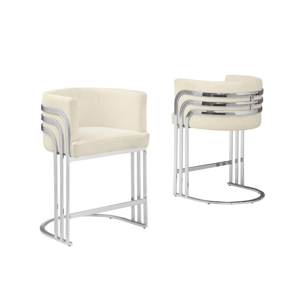 Best Quality furniture Cream with silver barstool