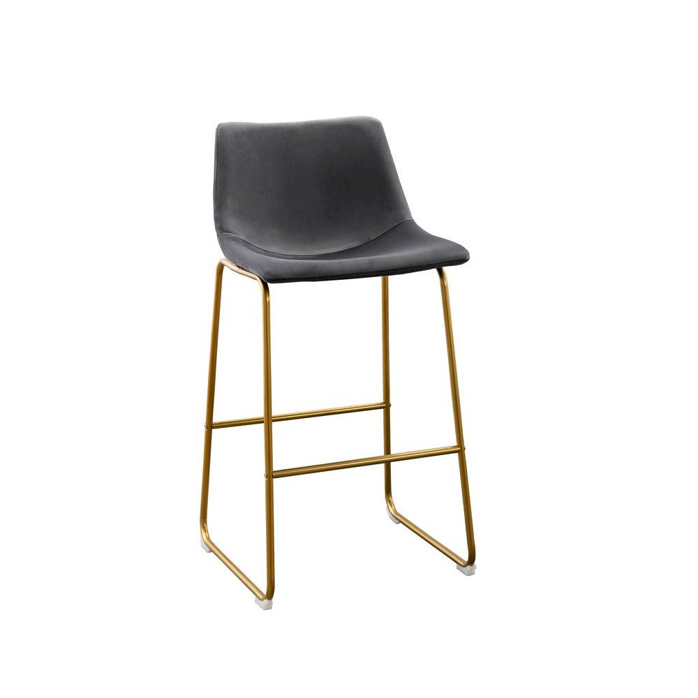 29″ Uph Bucket Seat Bar Stool in Dark Grey Velvet