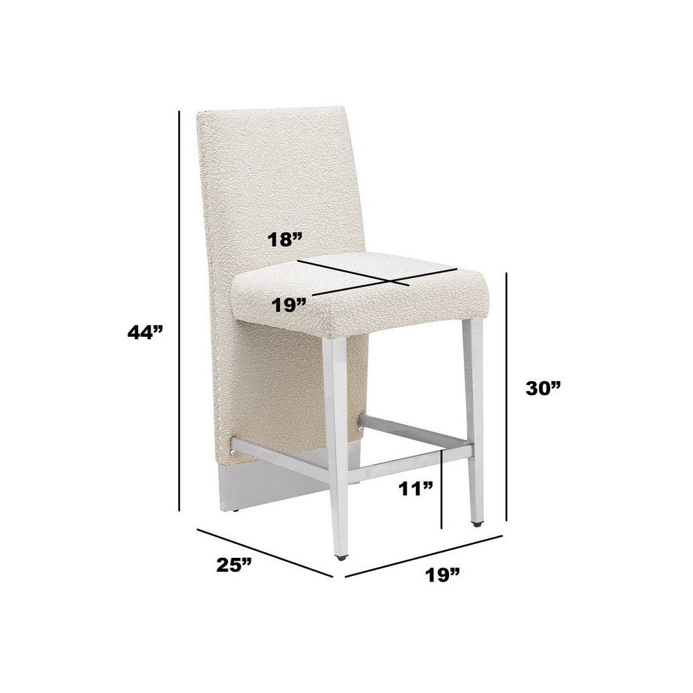 Luxe Rich gray boucle barstools – Set of 2