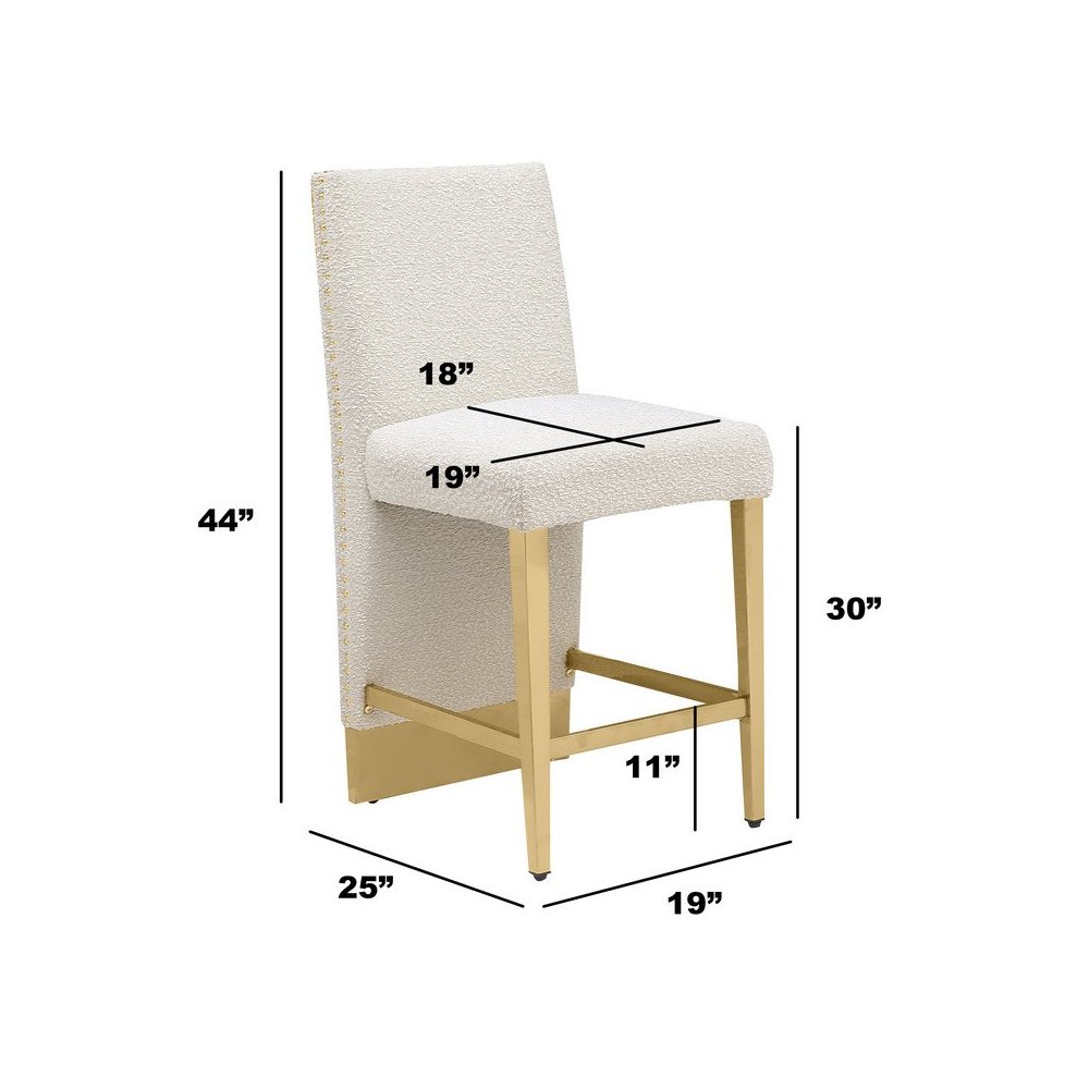 Luxe Rich gray boucle barstools – Set of 2