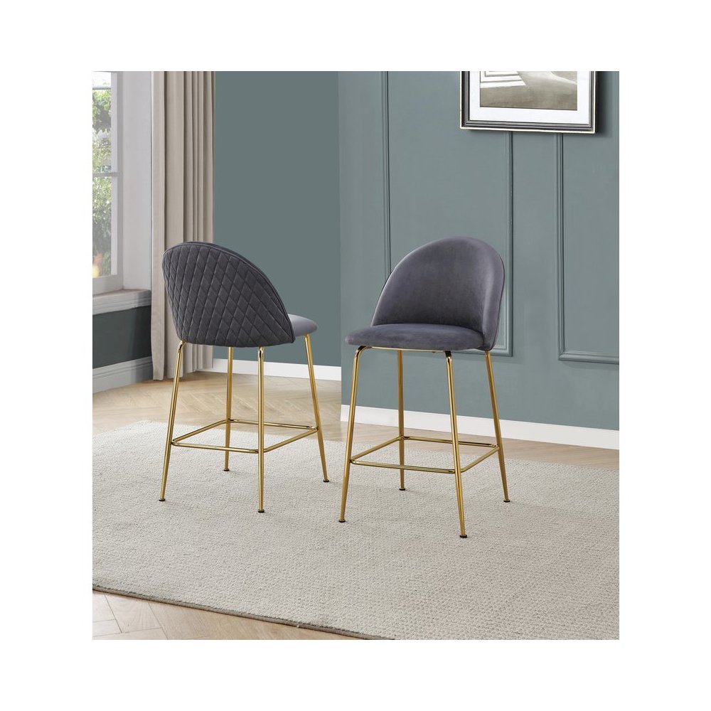 Dark grey counter height chairs (Set of 2)