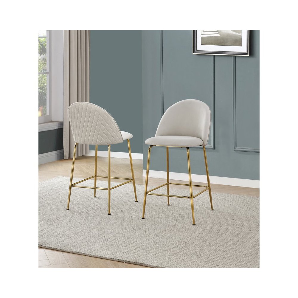 Cream counter height chairs (Set of 2)