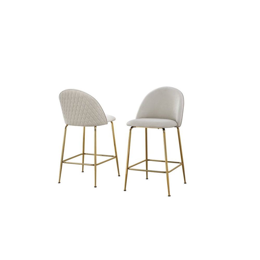 Cream counter height chairs (Set of 2)