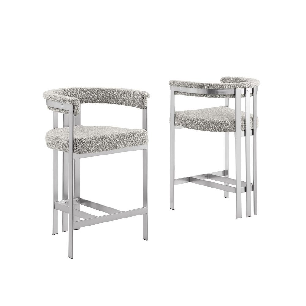 Glam gatsby Rich gray counter height chairs- Set of 2