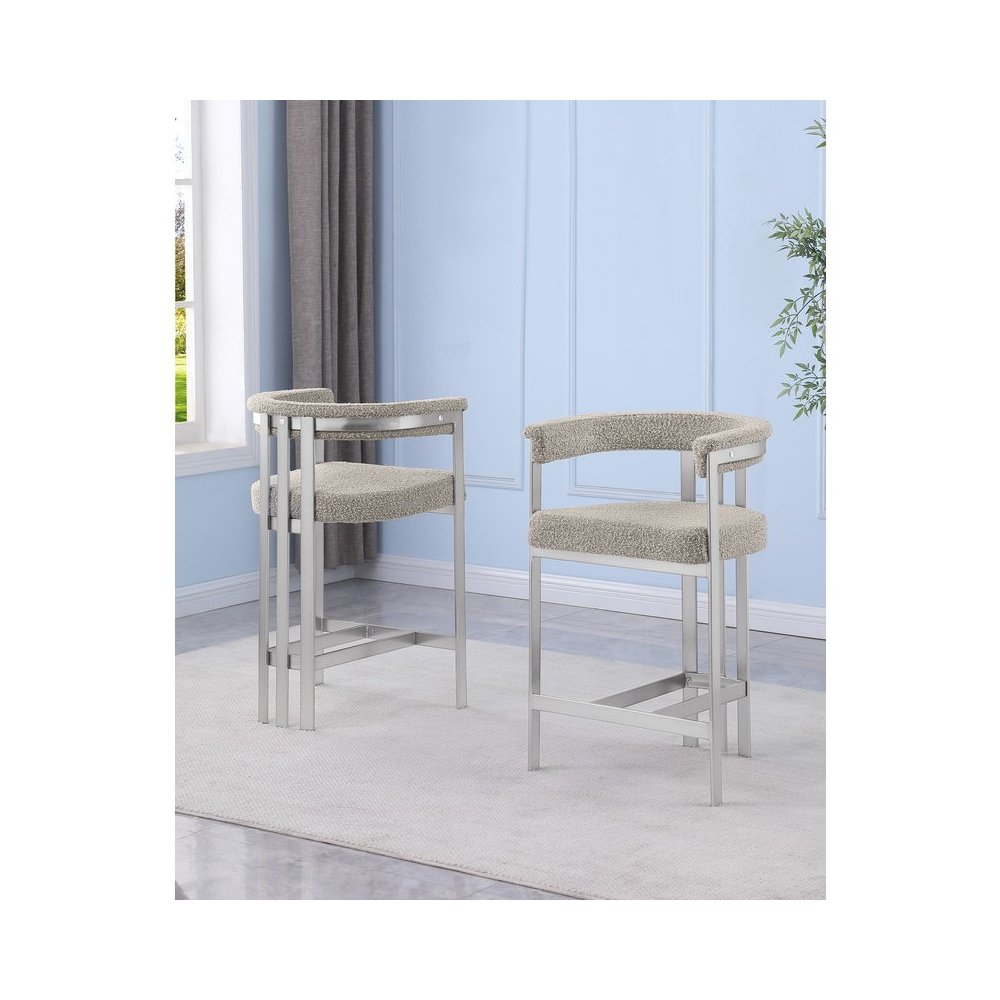 Glam gatsby Gray counter height chairs- Set of 2