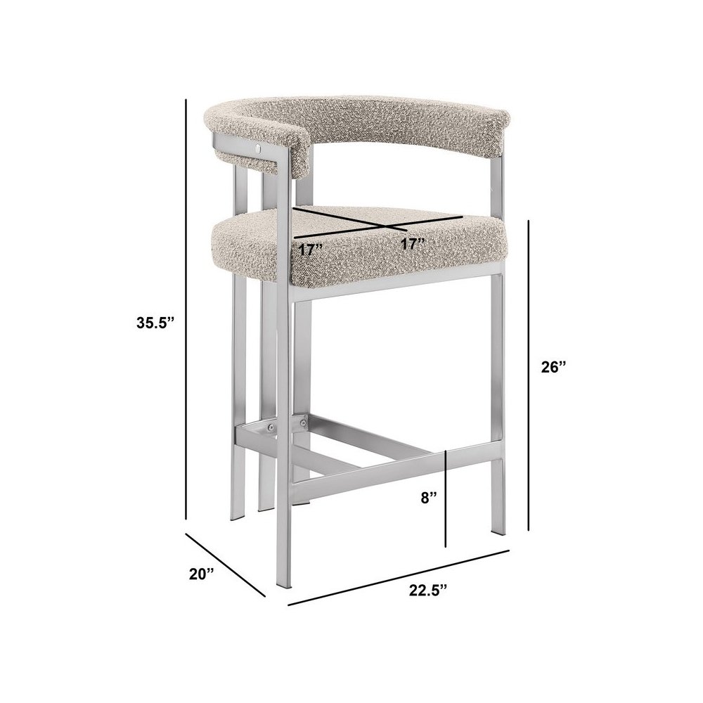 Glam gatsby Gray counter height chairs- Set of 2