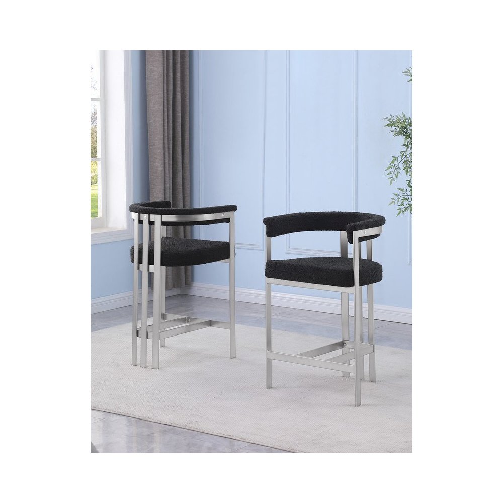 Glam gatsby Black counter height chairs- Set of 2