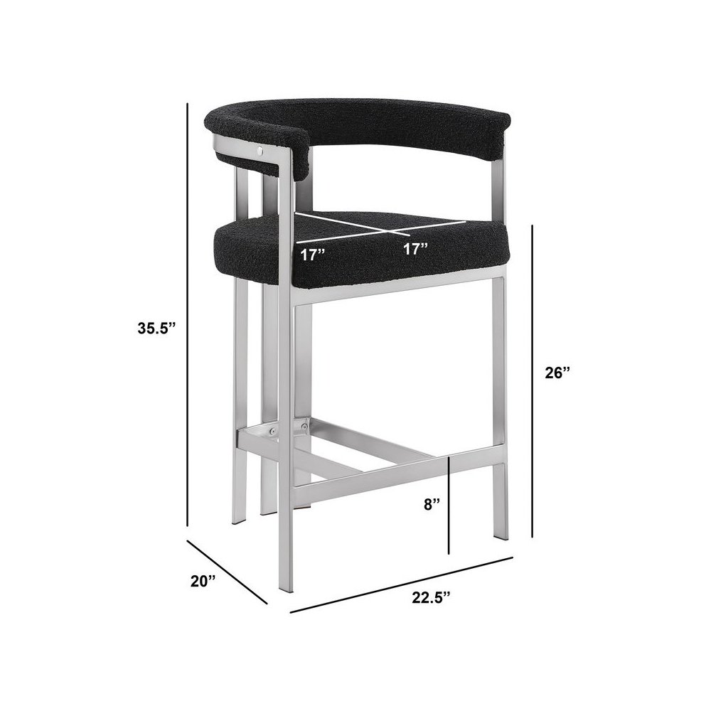Glam gatsby Black counter height chairs- Set of 2