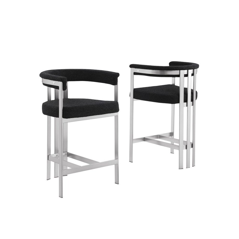 Glam gatsby Black counter height chairs- Set of 2