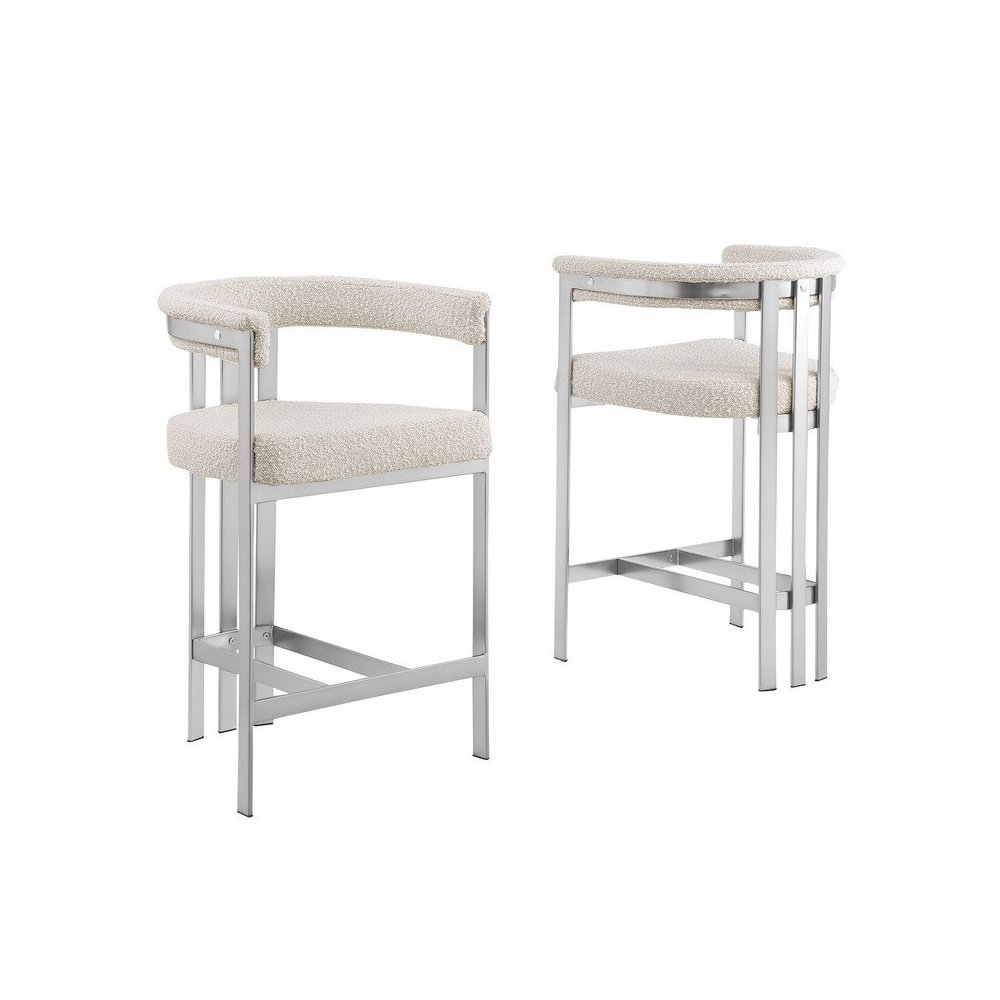 Glam gatsby Cream counter height chairs- Set of 2