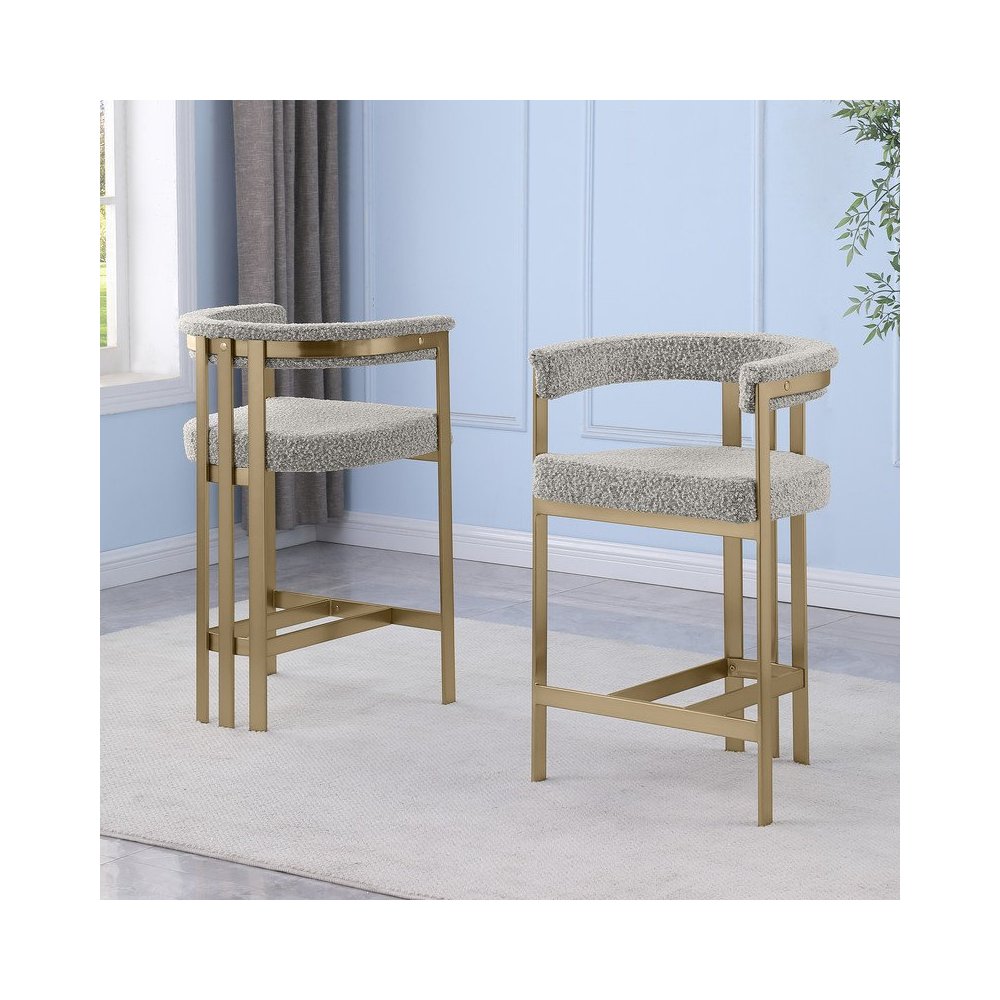 Glam gatsby Rich gray counter height chairs- Set of 2