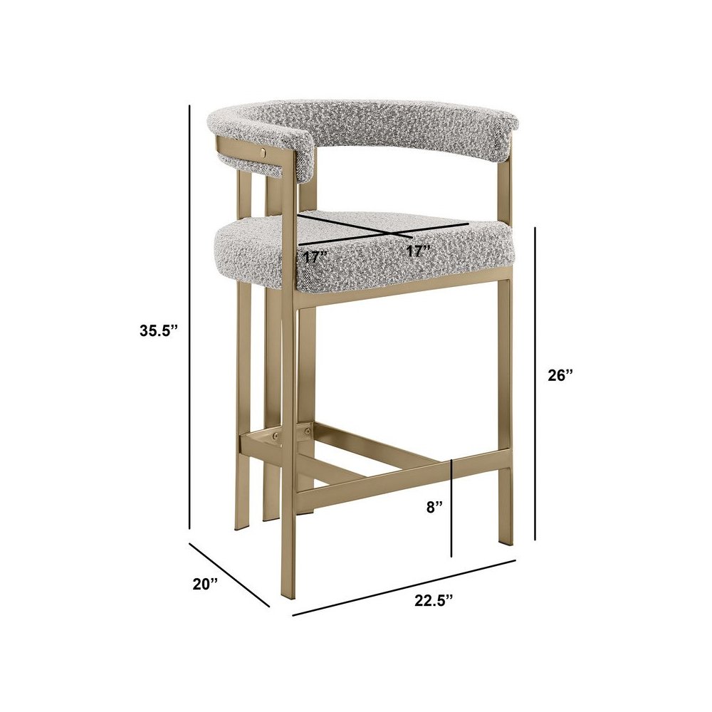 Glam gatsby Rich gray counter height chairs- Set of 2