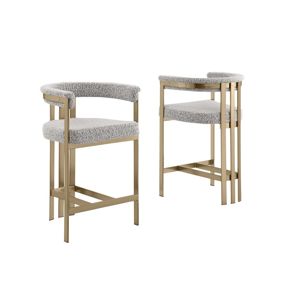 Glam gatsby Rich gray counter height chairs- Set of 2