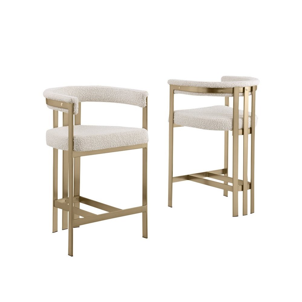 Glam gatsby Cream counter height chairs- Set of 2