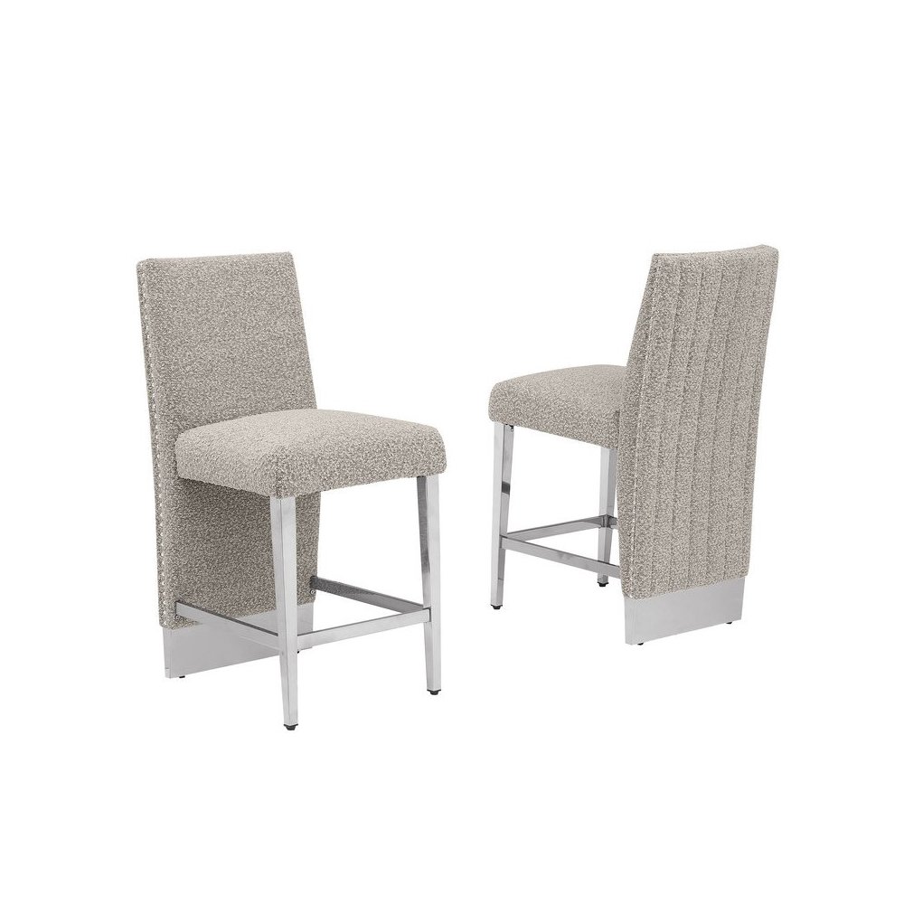 Luxe Gray boucle barstools – Set of 2