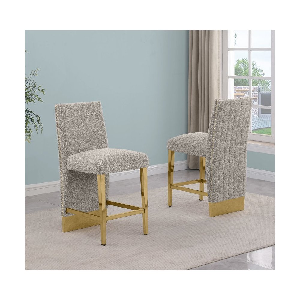 Luxe Gray boucle barstools – Set of 2