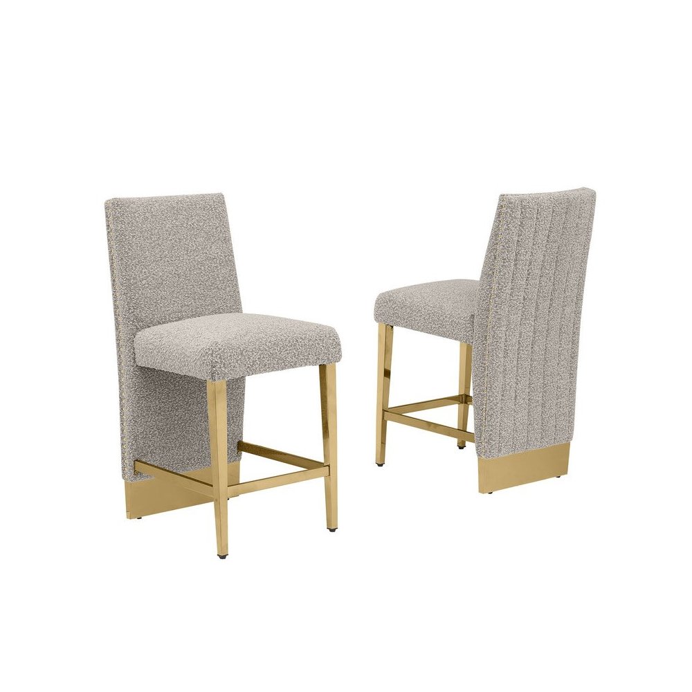 Luxe Gray boucle barstools – Set of 2