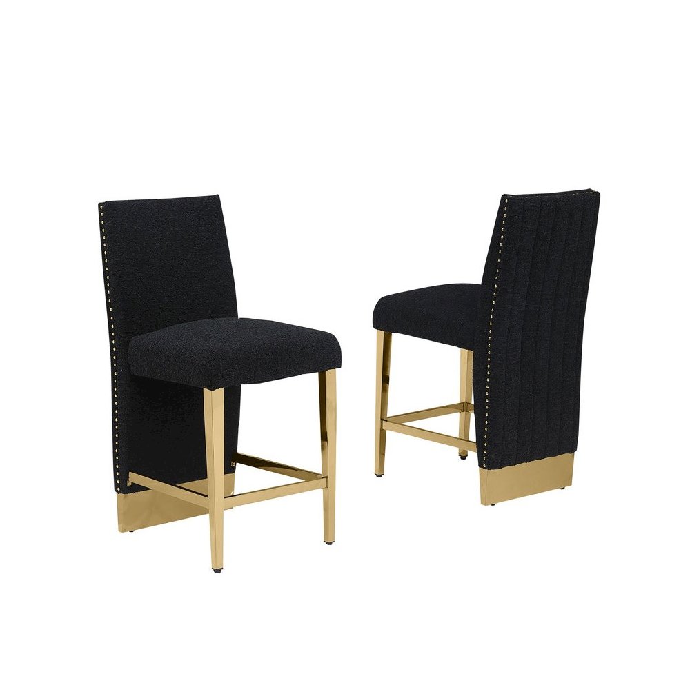 Luxe Black boucle barstools – Set of 2