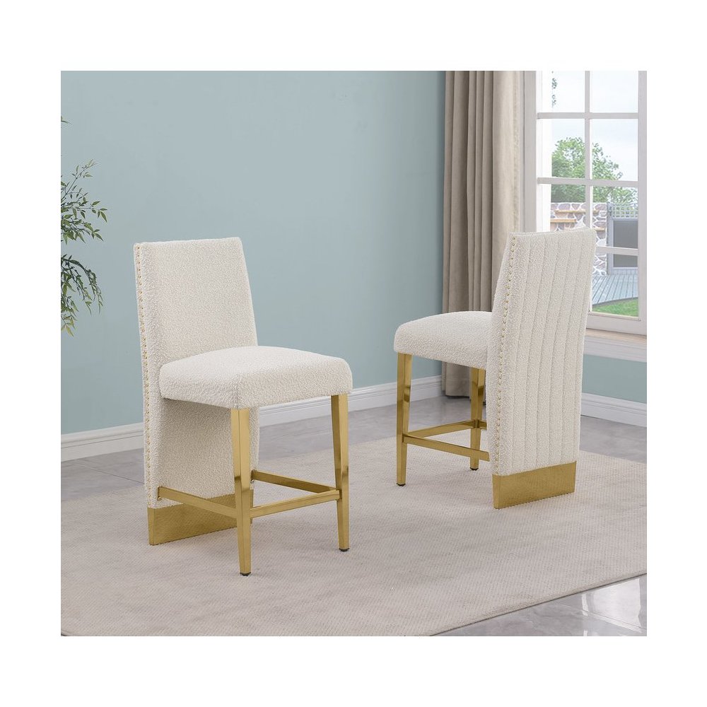 Luxe Cream boucle barstools – Set of 2