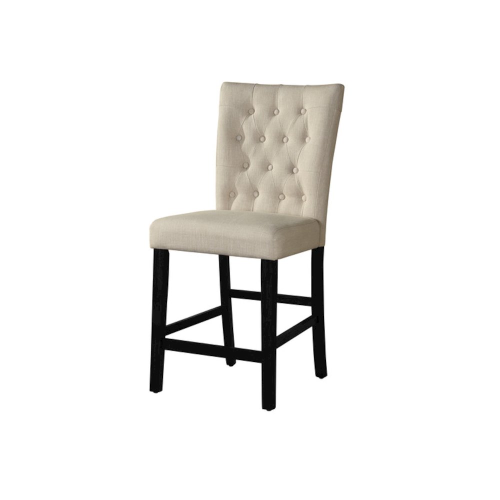 Classic 24″ Counter Height Side Chair Tufted in Linen Fabric **Set of 2**