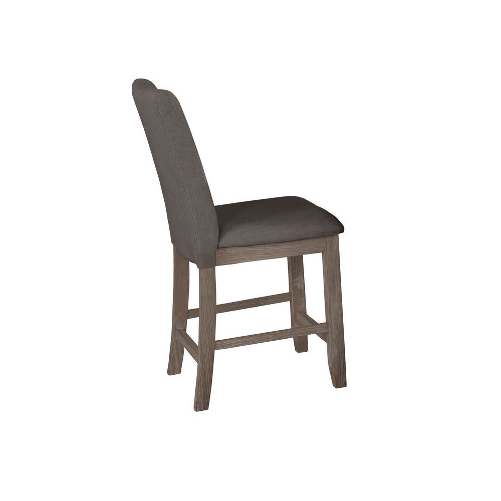 Gray linen fabric counter height dining side chairs (SET OF 2)