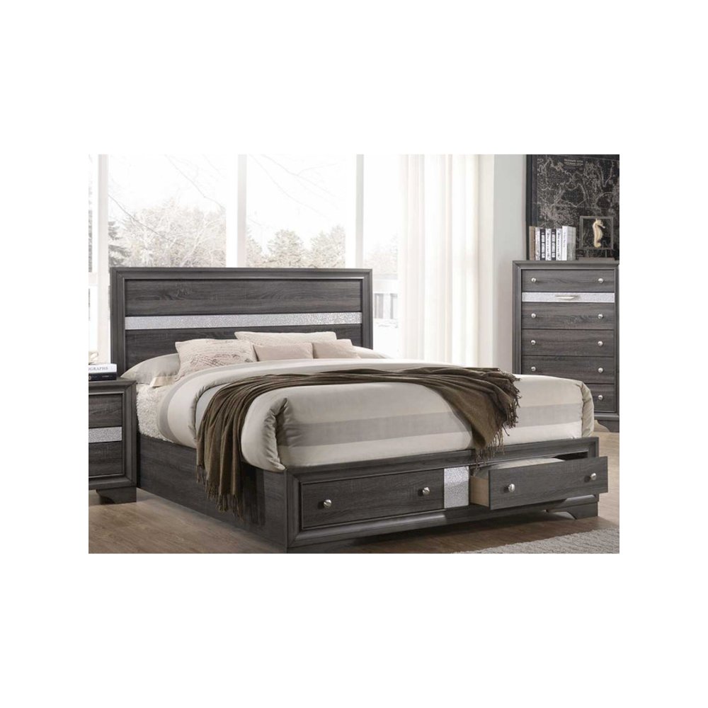 David Plaform Full Bed – Wood Grey
