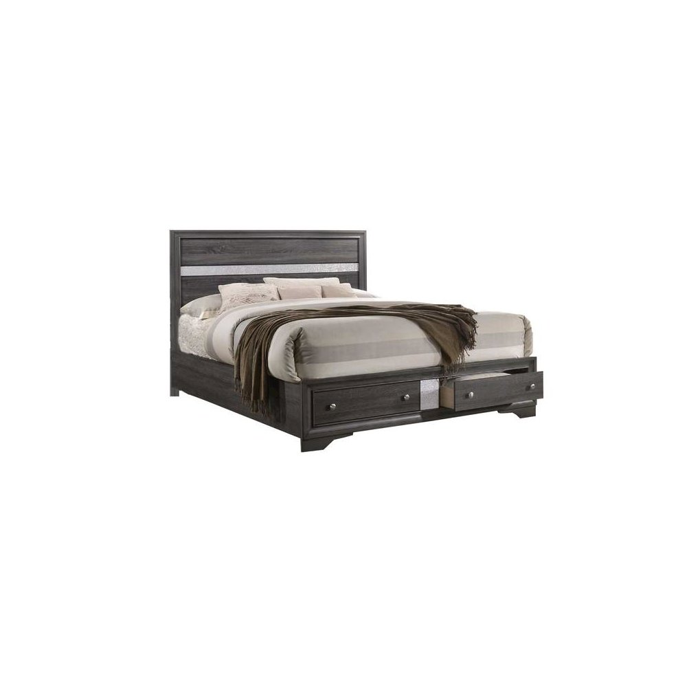 David Plaform Full Bed – Wood Grey