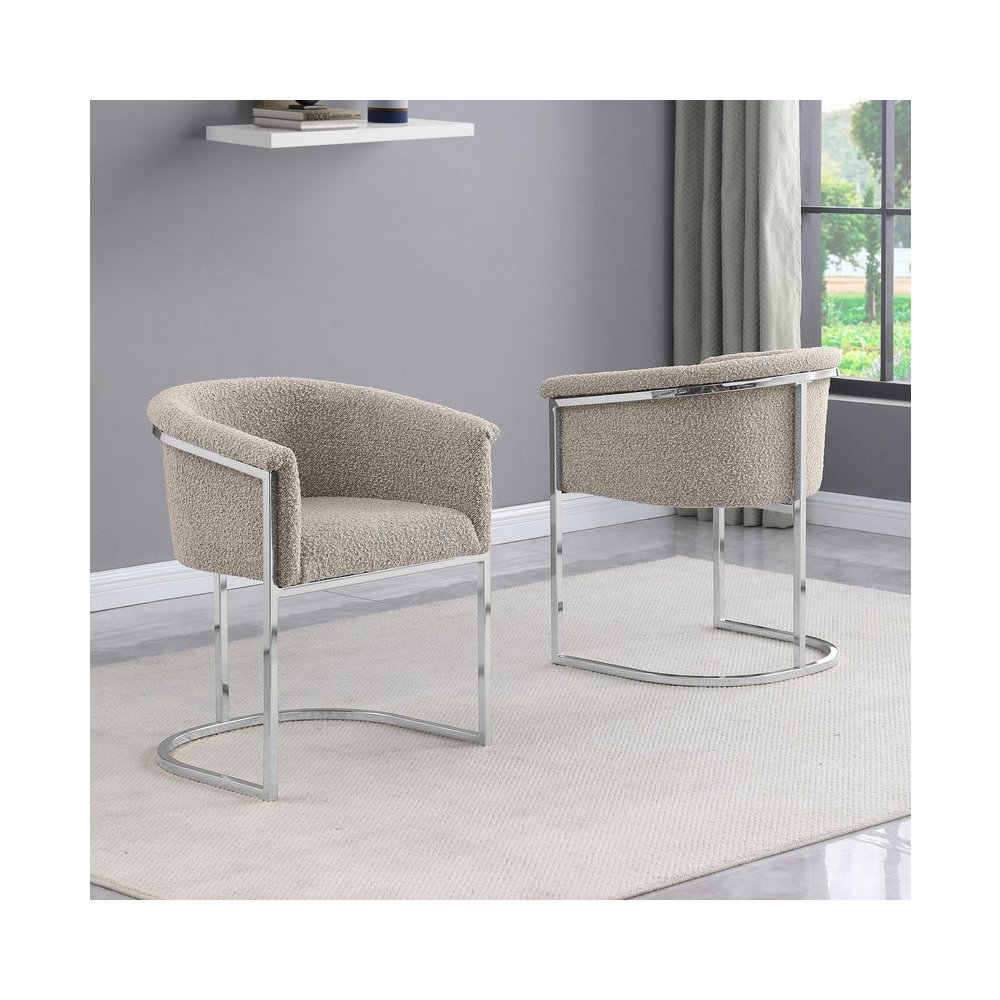 Best Quality teddy Boucle in gray side chair – Set of 2