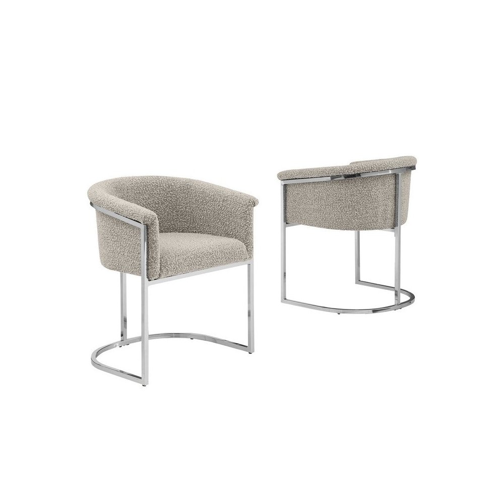 Best Quality teddy Boucle in gray side chair – Set of 2