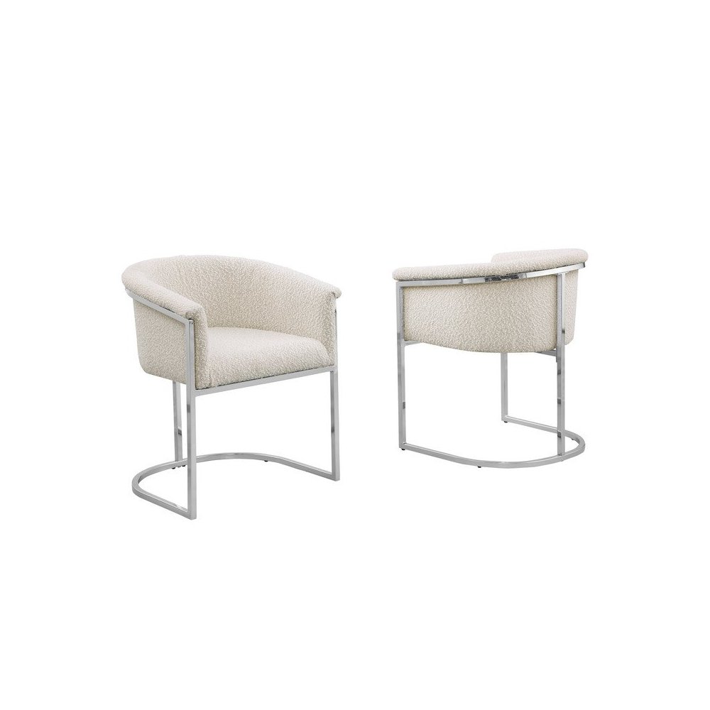 Best Quality teddy Boucle in cream side chair – Set of 2