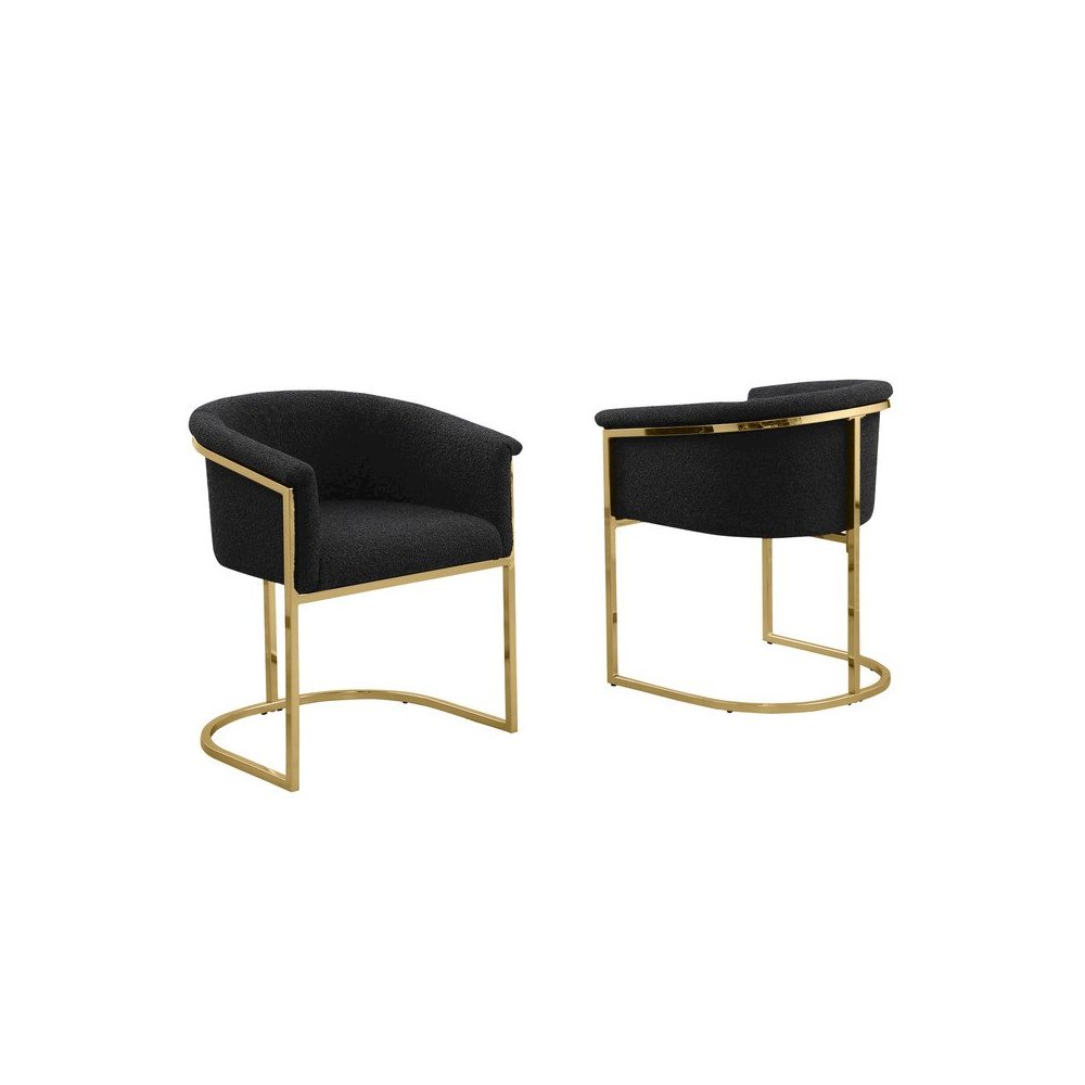 Best Quality teddy Boucle in black side chair – Set of 2