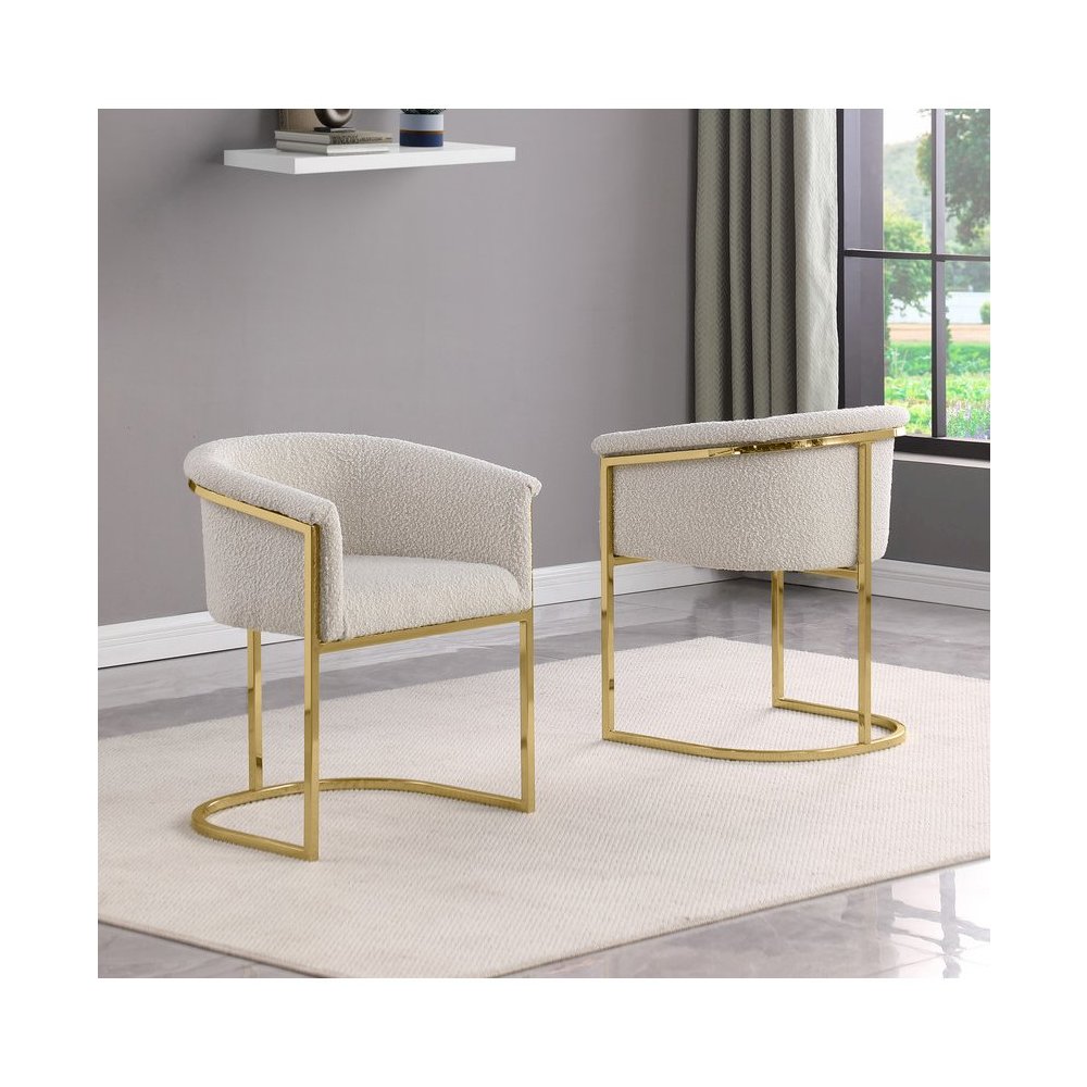 Best Quality teddy Boucle in cream side chair – Set of 2