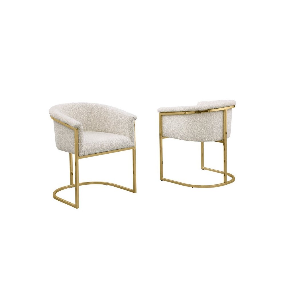 Best Quality teddy Boucle in cream side chair – Set of 2