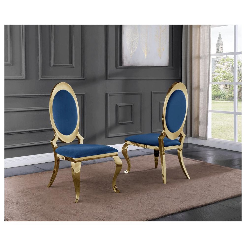 Gold Stainless Steel Frame (Set of 2) – Navy Blue