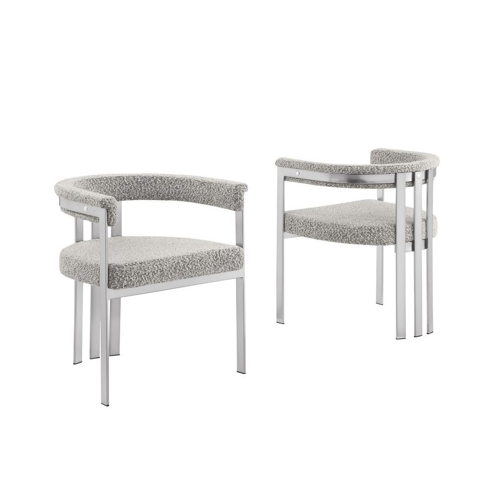 Glam gatsby Rich gray side chairs – Set of 2