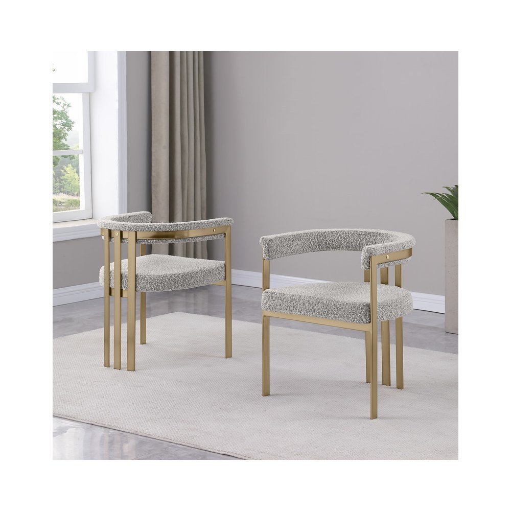 Glam gatsby Rich gray side chairs – Set of 2